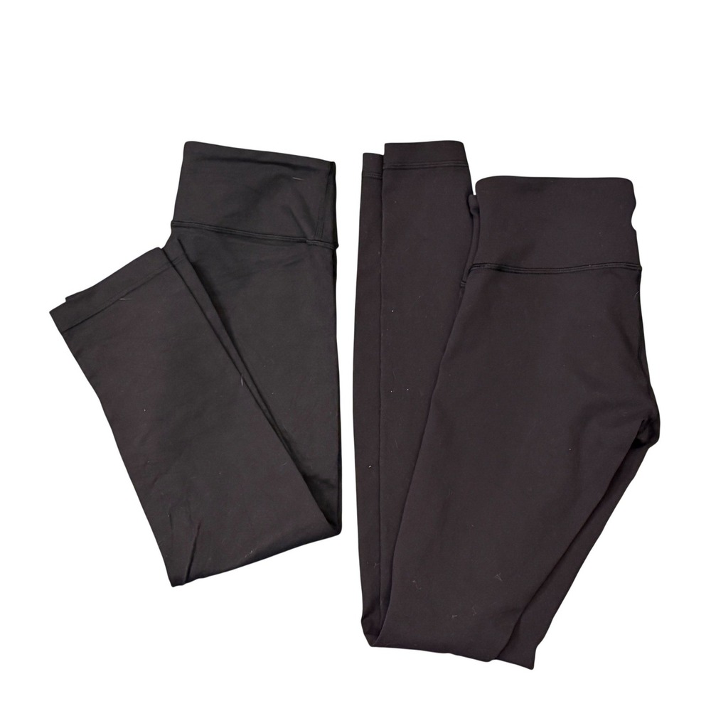 Lululemon Black High Rise Yoga Leggings Bundle of‎ 2 Size 4 Cropped Full Length